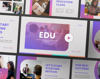 EDU Powerpoint | Keynote | Google Slide Bundle Presentation Template | Canva Creative Brand Business Presentation