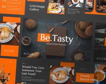 Be.Tasty Powerpoint | Keynote | Google Slide Bundle Presentation Template | Canva Creative Brand Business Presentation