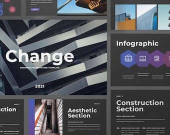 CHANGE Powerpoint | Keynote | Google Slide Bundle Presentation Template | Canva Creative Brand Business Presentation