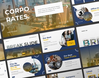 Corporate Powerpoint | Keynote | Google Slide Bundle Presentation Template | Canva Creative Brand Business Presentation