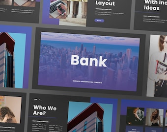 BANK Powerpoint | Keynote | Google Slide Bundle Presentation Template | Canva Creative Brand Business Presentation