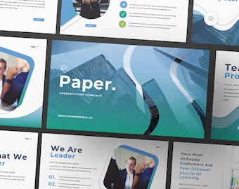 Paper Powerpoint | Keynote | Google Slide Bundle Presentation Template | Canva Creative Brand Business Presentation