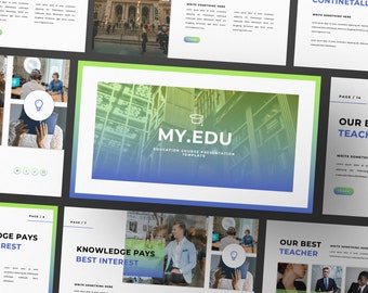 My Edu Powerpoint | Keynote | Google Slide Bundle Presentation Template | Canva Creative Brand Business Presentation