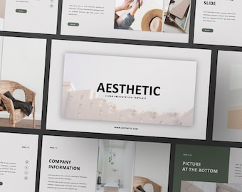 AESTHETIC Powerpoint | Keynote | Google Slide Bundle Presentation Template | Canva Creative Brand Business Presentation
