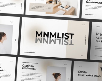 MNMLIST Powerpoint | Keynote | Google Slide Bundle Presentation Template | Canva Creative Brand Business Presentation