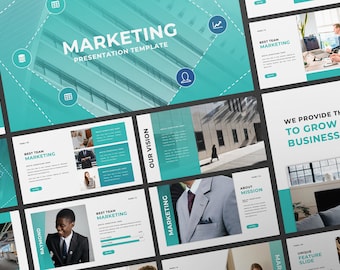 MARKETING Powerpoint | Keynote | Google Slide Bundle Presentation Template | Canva Creative Brand Business Presentation