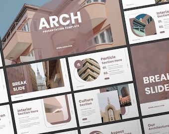 ARCH Powerpoint | Keynote | Google Slide Bundle Presentation Template | Canva Creative Brand Business Presentation