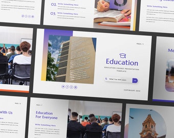 Education Powerpoint | Keynote | Google Slide Bundle Presentation Template | Canva Creative Brand Business Presentation