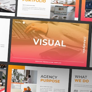 Modello di presentazione VISUAL Powerpoint / Keynote / Google Slide Bundle / Presentazione aziendale creativa del marchio Canva