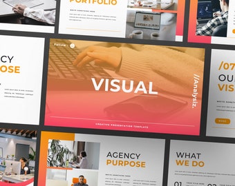 VISUAL Powerpoint | Keynote | Google Slide Bundle Presentation Template | Canva Creative Brand Business Presentation
