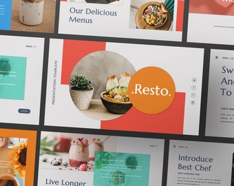 RESTO Powerpoint | Keynote | Google Slide Bundle Presentation Template | Canva Creative Brand Business Presentation