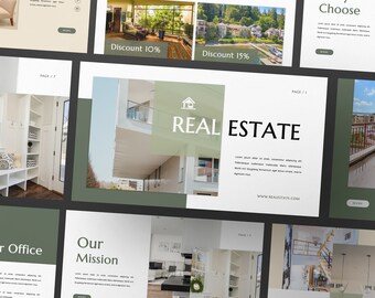 REAL ESTATE Powerpoint | Keynote | Google Slide Bundle Presentation Template | Canva Creative Brand Business Presentation