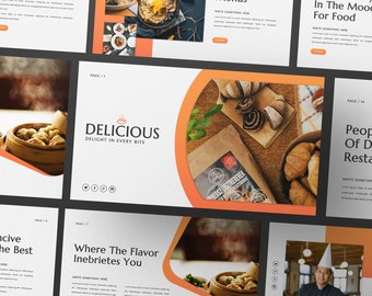 DELICIOUS Powerpoint | Keynote | Google Slide Bundle Presentation Template | Canva Creative Brand Business Presentation
