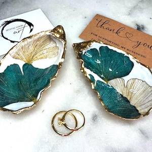 Vide-poches japonais en forme de ginkgo vert, porte-anneaux coquillages floraux, coquillages fait main, Fecor côtier