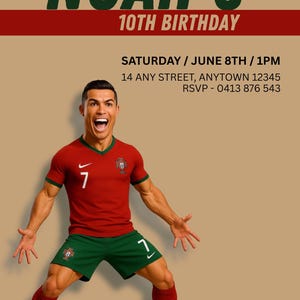 Faire-part d'anniversaire Ronaldo Faire-part d'anniversaire pour enfants