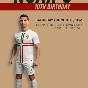 Ronaldo birthday invite kids birthday invitation