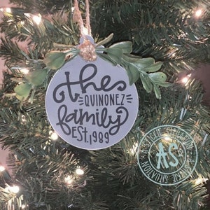 Ornament | Family Ornament | Wedding Gift | Christmas Gift | Gift Tag | Wood Ornament | Personalized Ornament