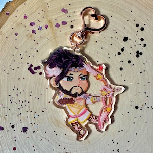 Amor Hanzo Clear 3 ”Glitter Epoxy Doppelseitiger Schlüsselanhänger