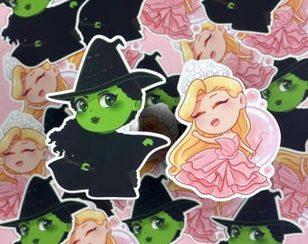 Adesivos Wicked Elphie & Glinda 3,5”