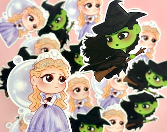 Pegatinas de 3” de Elphie y Glinda de Wicked For Good