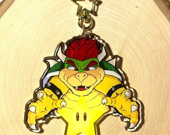 Bowser Superstar 4” Epoxy Double Sided Keychain
