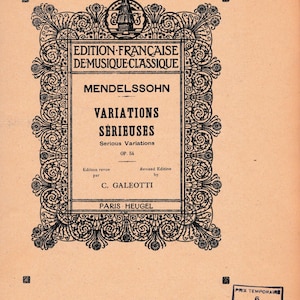 1939 | 20 pages Mendelssohn. Partitions anciennes. Objet ancien