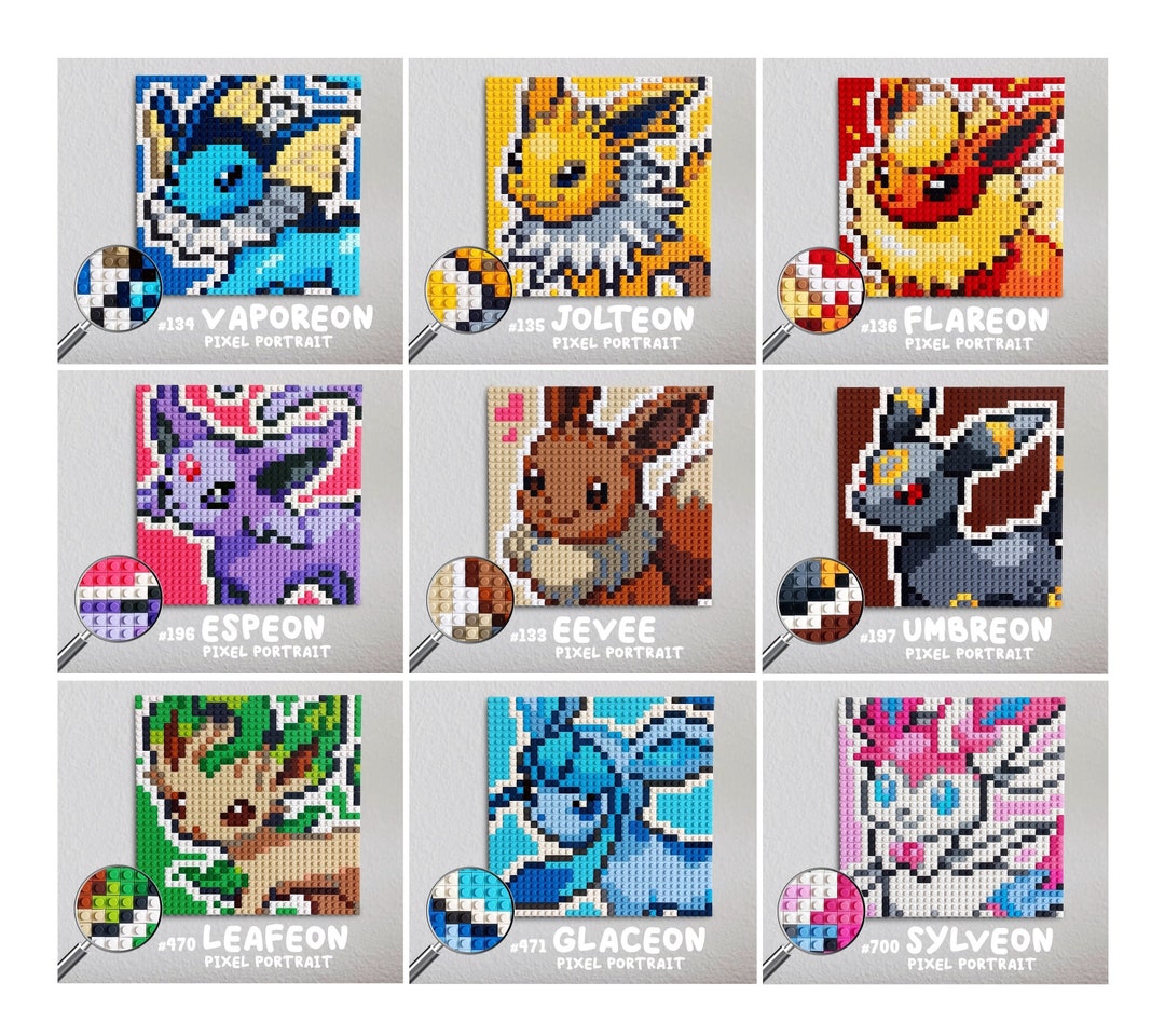 9 EVEE ideas  pixel art pokemon, 32x32 pixel art grid, pixel art grid