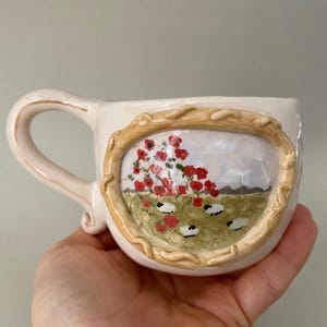 Handmade Ceramic Coffee Mug: Nature-Inspired Tea Cup