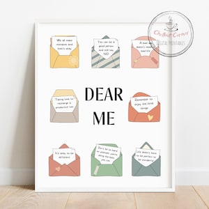 Liebes-Erinnerungs-Poster, Notiz an mich selbst, Inspirierende Zitate, Brief an mich selbst, Tägliches Affirmationsplakat, Poster für psychische Gesundheit, Selbstliebe