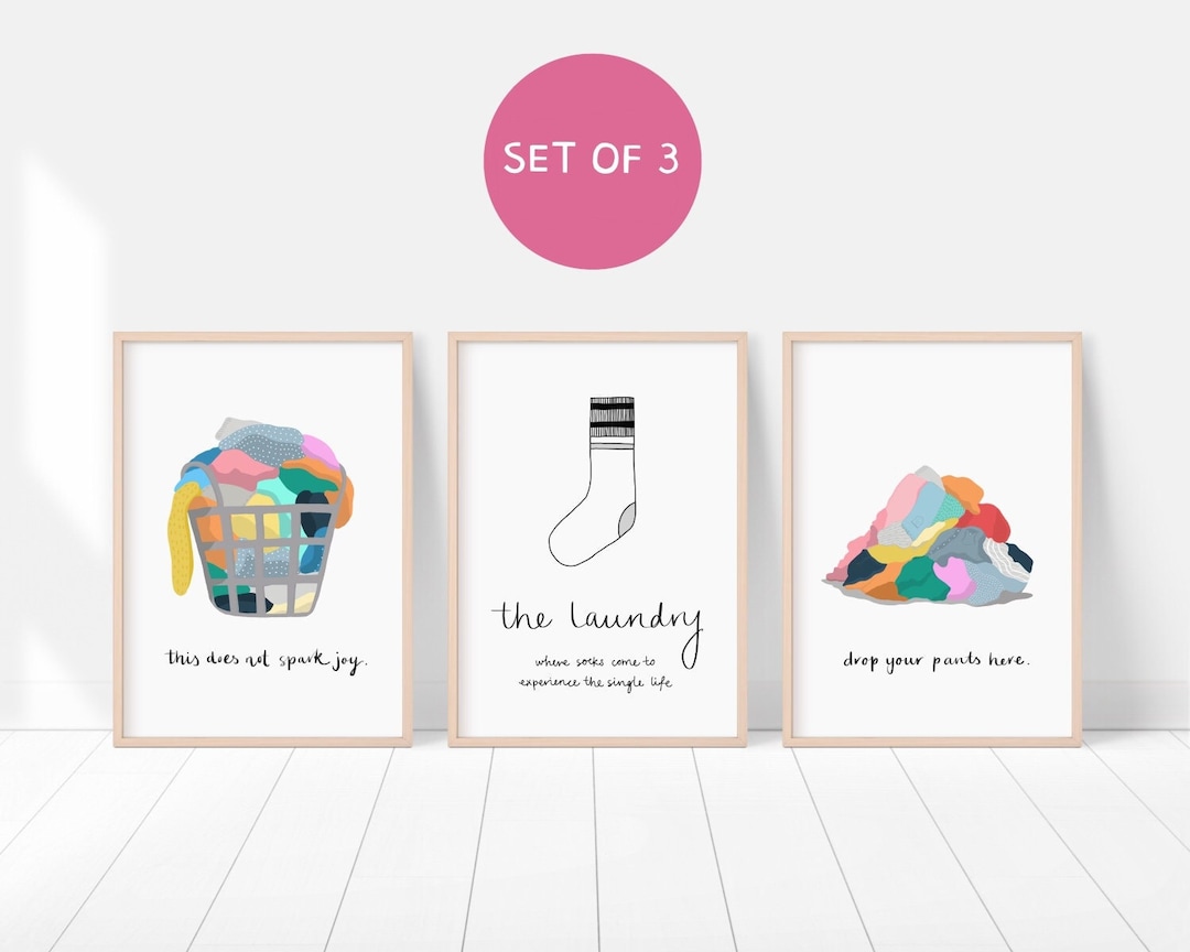 Set of 3 Printable Laundry Artwork Printable Wall Art - Etsy