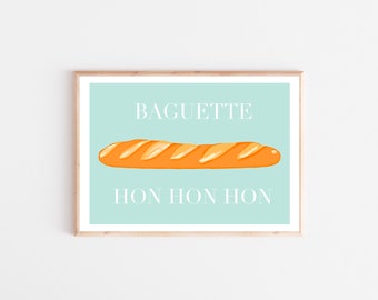 Flight of the Conchords baguette printable, Flight of the Conchords gift art, French Bread Patisserie Art, Bakery Cafe Art, Jemaine Clement