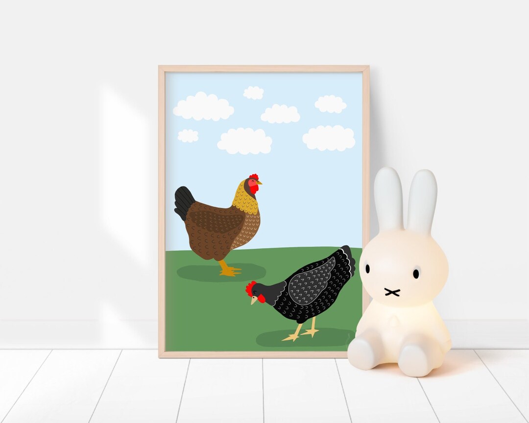 Cute Chicken Printable Barnevelder and Welsummer Chicken - Etsy