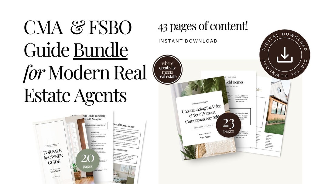 Rapport CMA et guide FSBO pour agents immobiliers modernes - Etsy France