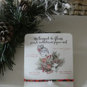 Nos jolies cartes messages bracelet à nouer «Joyeux Noël maîtresse/nounou/atsem/mamie…» -  cadeau maitresse-cadeau atsem- cadeau nounou-