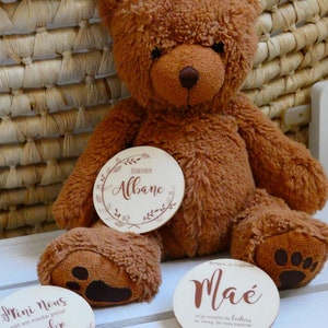 Le petit magnet en bois personnalisé «selon vos envies»- Carte étape bébé bois- Carte annonce- Magnet- Cadeau invités - Médaillon