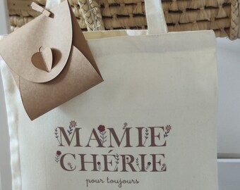 Nos jolis sacs « Mamie pour toujours »- Tote bag- sac personnalisé- Bonne fête mamie- Sac personnalisé mamie