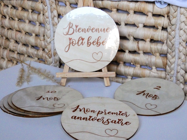 Carte étapes bébé en bois: Ma première année image 2