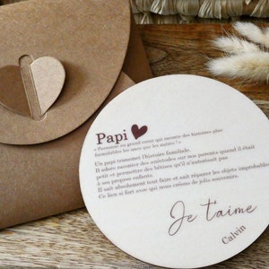 Nos jolis médaillons en bois «Papi»- Cadeau Papi - Affiche personnalisée papi- Carte définition papi