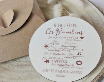 Personalized wooden “Thank you crib” card – Crib gift – Wooden crib card – Crib poster – Christmas gift