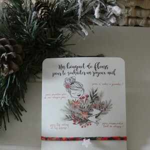 Nos jolies cartes messages bracelet à nouer «Joyeux Noël maîtresse/nounou/atsem/mamie…» Cadeau maîtresse-Carte maîtresse