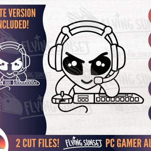 PC Gamer SVG, Gamer Alien svg, Lustige Alien Clipart, Streamer Shirt, Maus und Tastatur Gaming, Niedliche Videospiel Spieler, Gamer Girl Boy eps DXF
