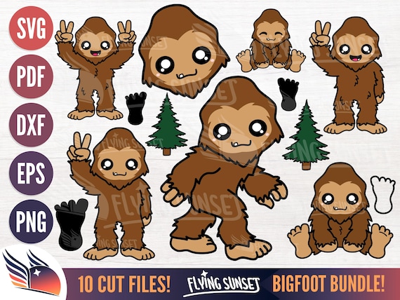 Cute Bigfoot SVG, Baby Bigfoot Clipart, Kawaii Cryptid Bundle, Little  Sasquatch Shirt PNG, Pine Tree Footprint, Squatch Sticker Decal DXF -   Canada