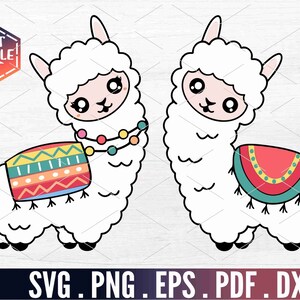 Llama Friend SVG Clipart, Cute Alpaca PNG, Layered Cricut Cut File, Funny Friends Decal, Valentine Day, Kawaii Couple Anniversary Animal DXF