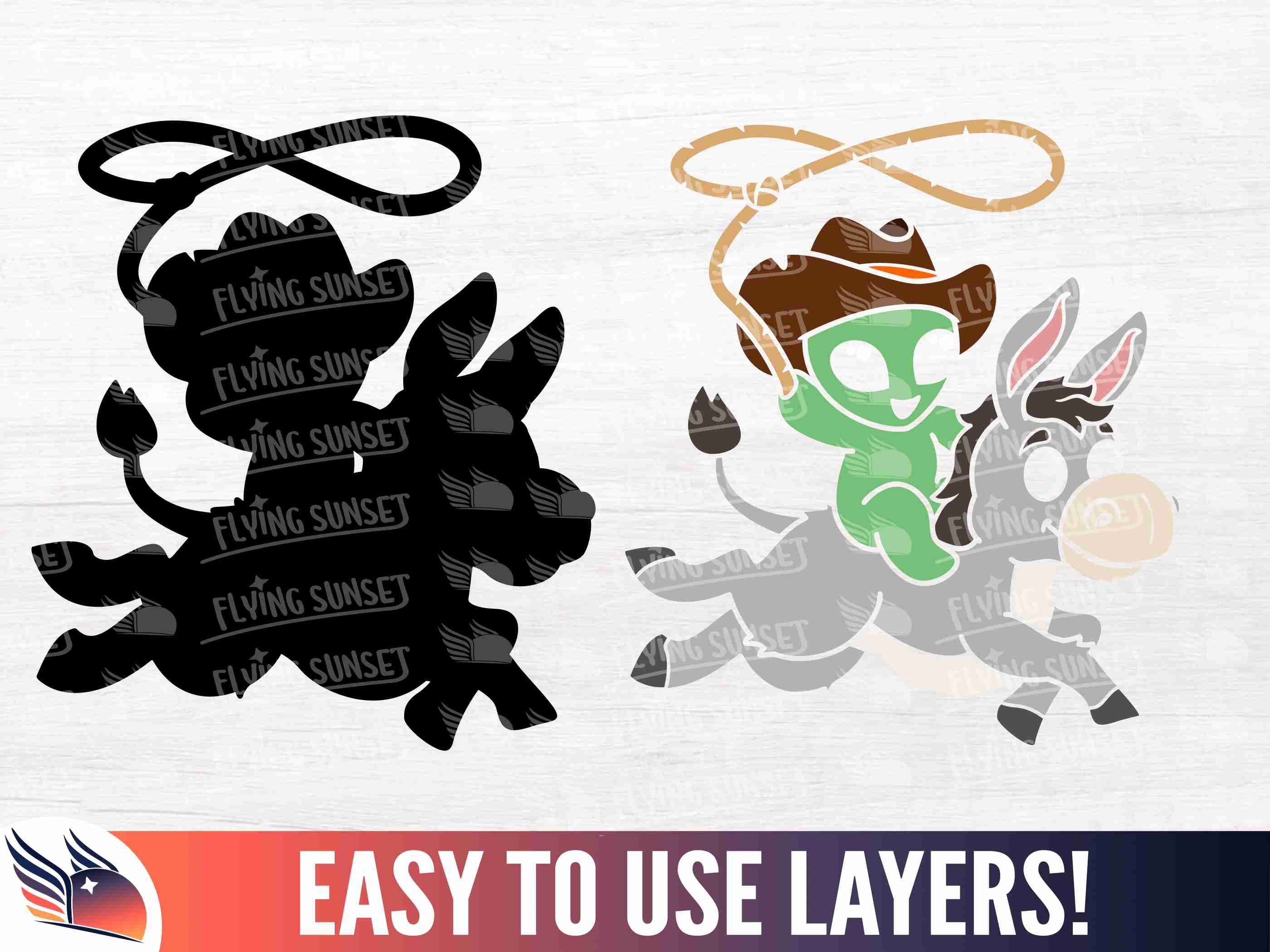 Alien Cowboy SVG, Cute Alien Riding A Donkey Clipart, Howdy Partner ...