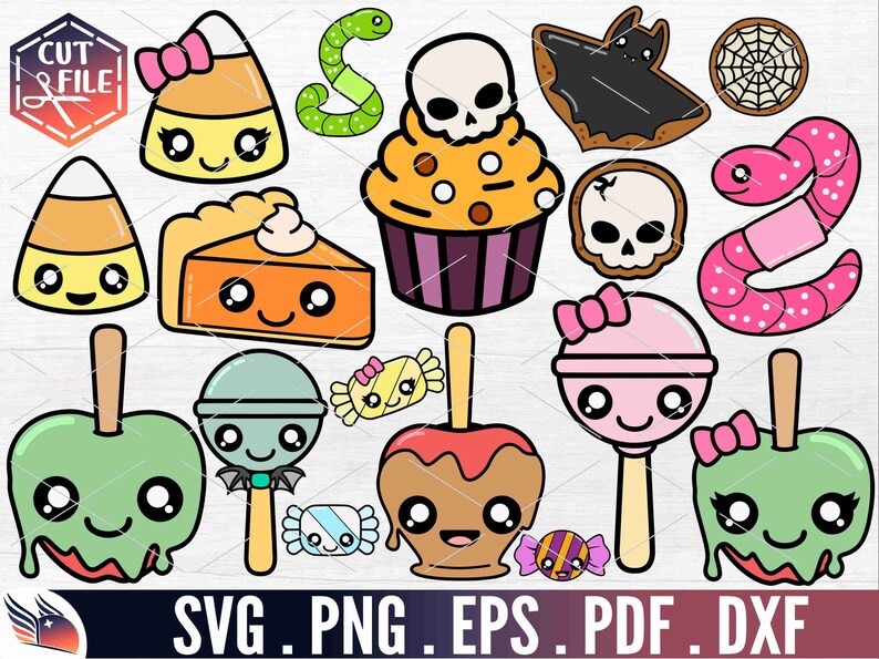 Halloween Candy SVG Clip Art, Trick or Treat Sweets PNG, Cute Halloween ...