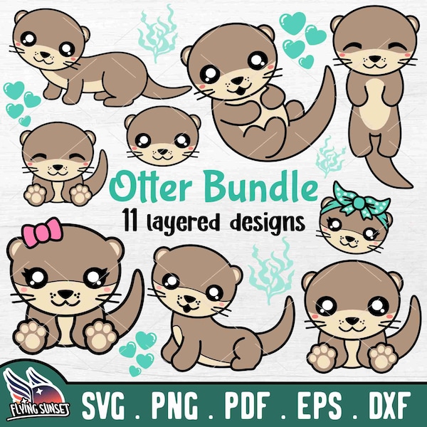 Nutria linda SVG PNG, Nutria Clipart Cut File Cricut, Kawaii River Animal, Etiqueta engomada de nutria imprimible en capas, Love Bubble pdf eps, Silueta DXF