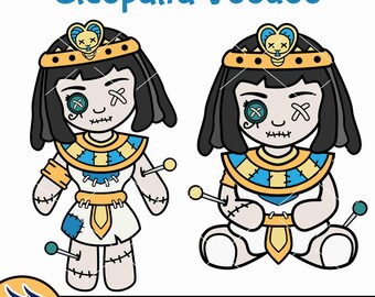 Cleopatra Voodoo Doll SVG, Cute Cleopatra Clip Art, Egyptian Pharoah PNG, Dark Magic Mystic Arts, Cricut Cut File