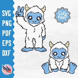 Niedliche Yeti SVG, Kawaii Yeti Clipart, süßes Cryptid Bundle, süßer abscheulicher Schneemann PNG, Layered Yeti Cricut Cut Datei
