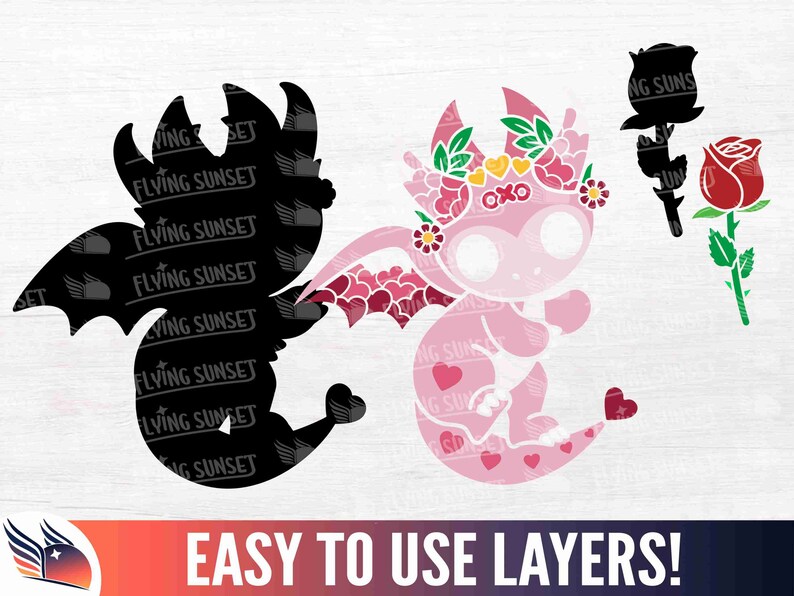 Love Dragon SVG Bundle, Cute Dragon Clipart PNG, Heart Dragon Cricut ...