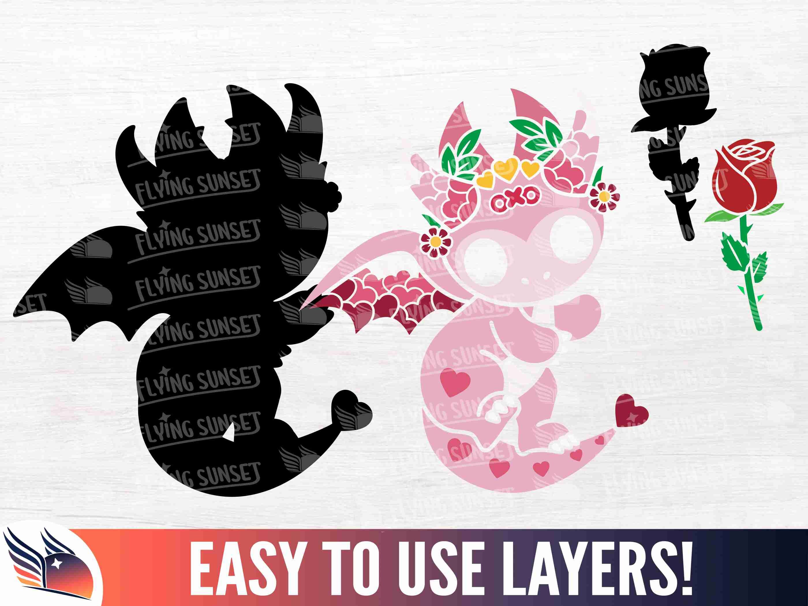 Love Dragon SVG Bundle, Cute Dragon Clipart PNG, Heart Dragon Cricut ...